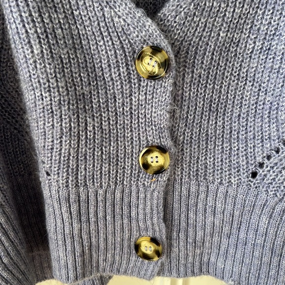 Topshop ballon sleeve crop cardigan sweater size M - Picture 5 of 6